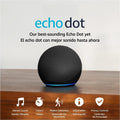 Echo Dot (5th Gen, 2022 release) | International Version with US Power Adaptor | Smart speaker with Alexa | Charcoal