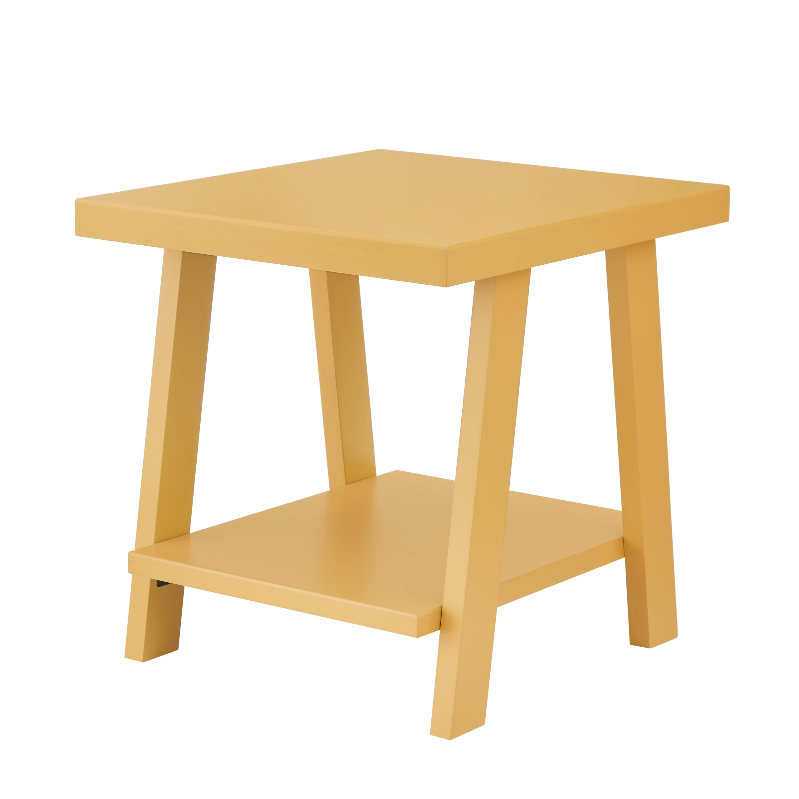 Roundhill Furniture Athens Contemporary Replicated Wood Shelf End Table in Black Finish