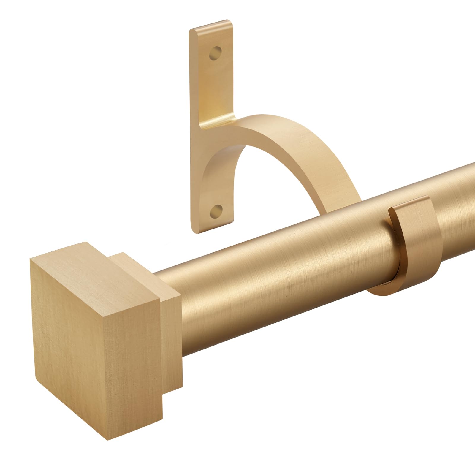 Single Curtain Rods for Windows 28 to 48 Inch(2.3-4ft),1 Inch Diameter Adjustable Heavy Duty Drapery Rods,with Modern Square Aluminum Alloy Finials,Antique Bronze