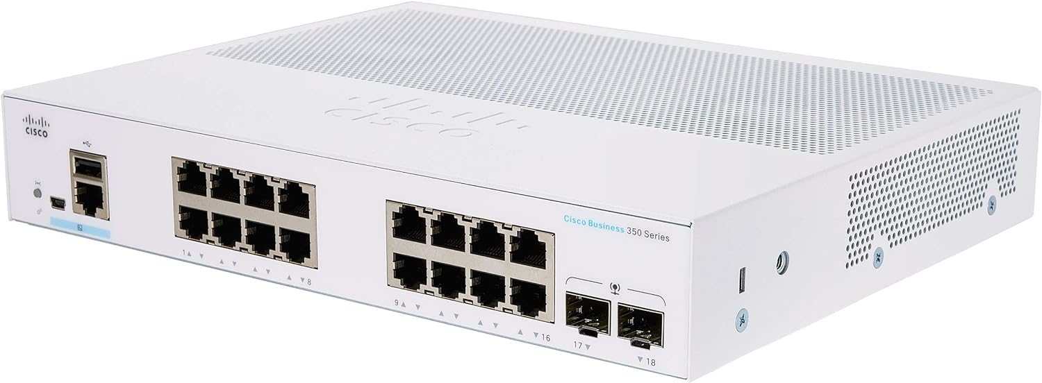 Cisco Catalyst 1300-16XTS Managed Switch, 8 Port 10G Copper, 8x10GE SFP+, Limited Lifetime Protection (C1300-16XTS)