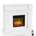 ROVSUN 47'' Electric Fireplace with Mantel, Freestanding Heater with Timer, 6 Realistic Flames & Adjustable Temperature for Home Bedroom Living Room Indoor, 1400W