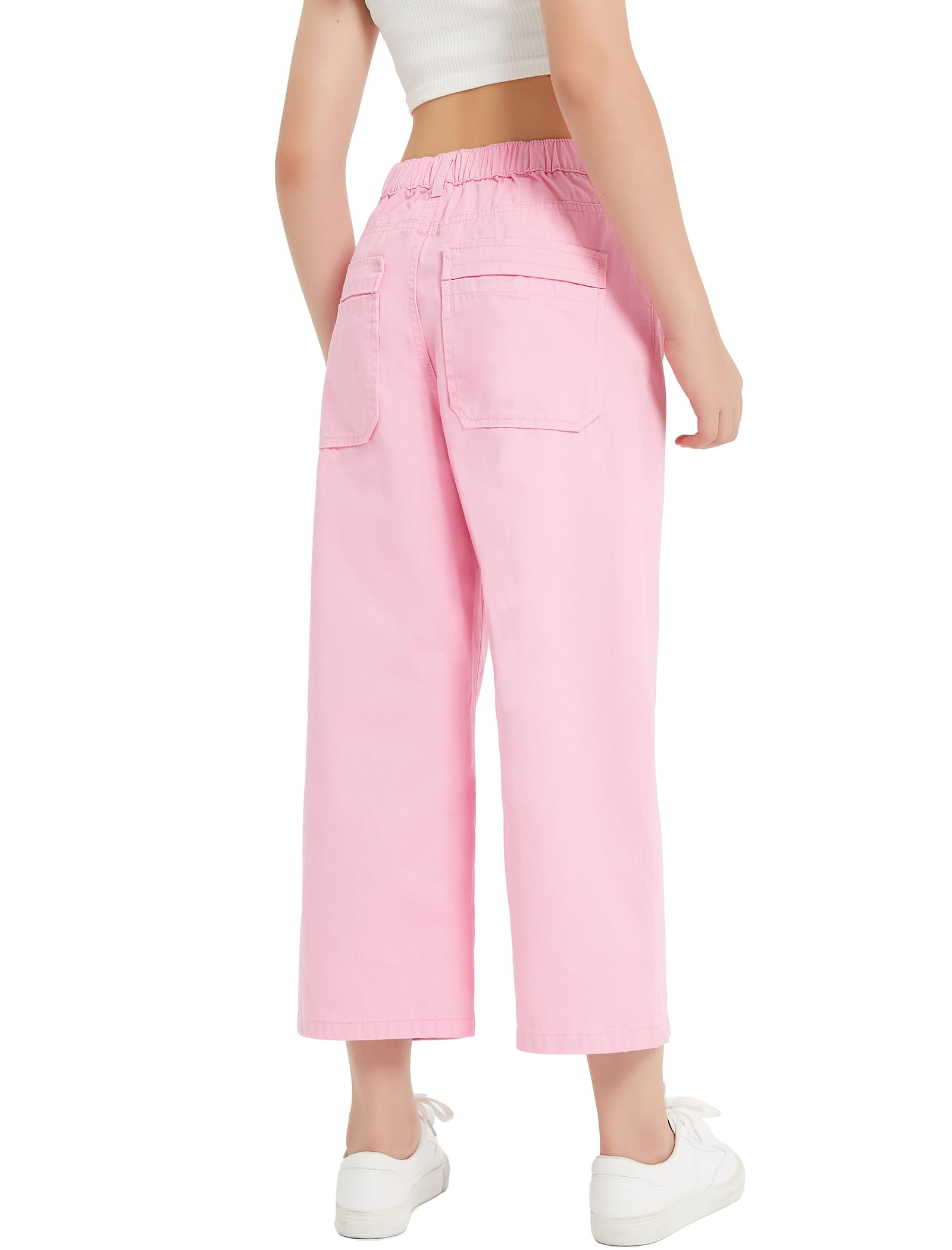 EXARUS Girls Jeans Baggy Wide Leg Cute Teen Tween Long Denim Pants Clothes Tall Junior Elastic Band Pockets