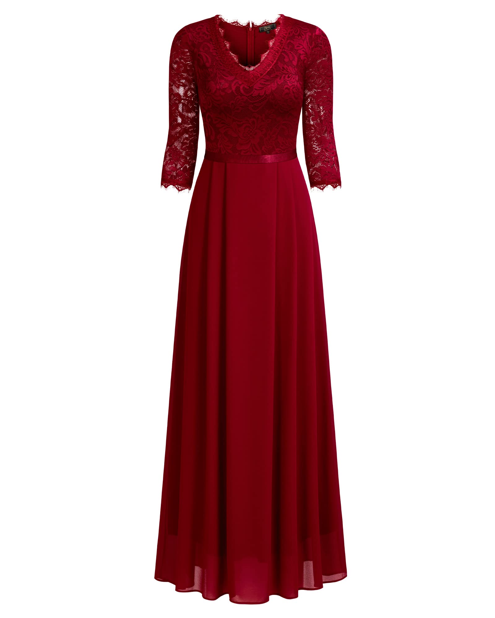 MISSMAY Women's Formal Floral Lace 2/3 Sleeves Long Evening Party Maxi Dress