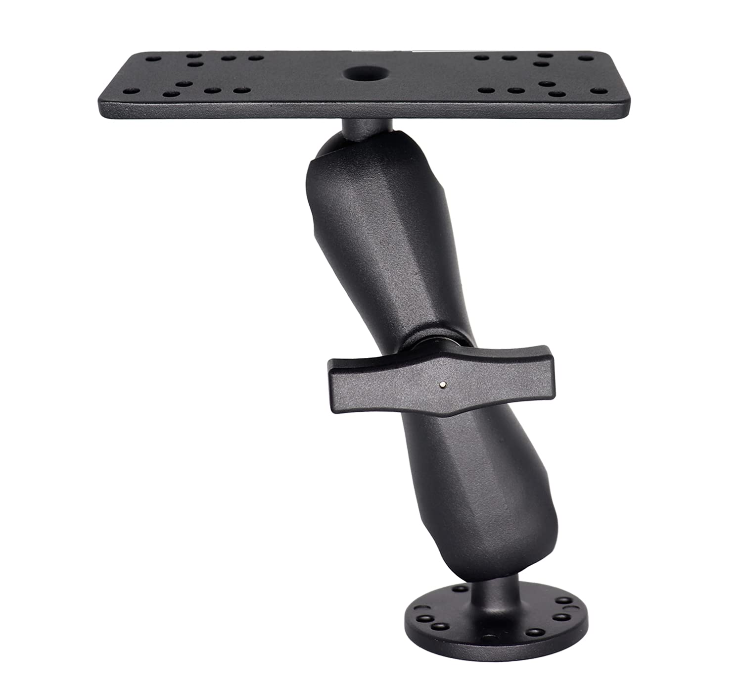 1.5" Ball Short Arm Fish Finder Mount, Marine Electronic Mount, Universal Mounting Plate with 1.5 inches / 38mm / C Size Ball Adapters, Compatible with Garmin, Lowrance, Humminbird and More