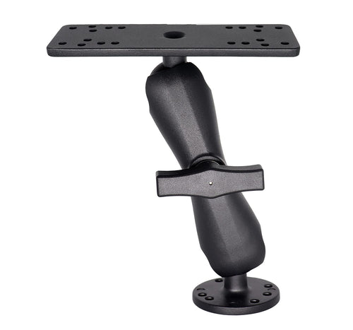 1.5" Ball Short Arm Fish Finder Mount, Marine Electronic Mount, Universal Mounting Plate with 1.5 inches / 38mm / C Size Ball Adapters, Compatible with Garmin, Lowrance, Humminbird and More