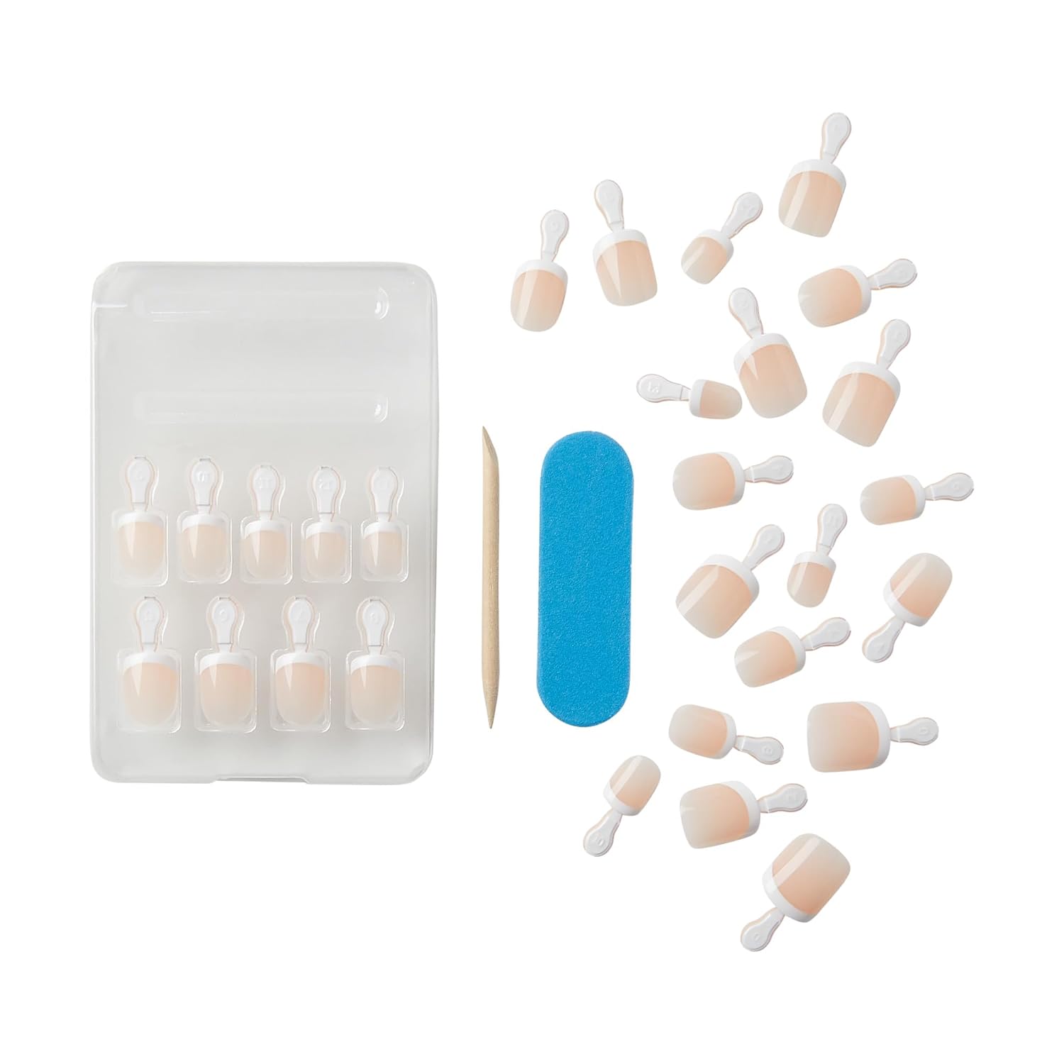 KISS Salon Acrylic, Press On Nails, Nail glue included, 'Crush Hour', White, Petite Size, Squoval Shape, Includes 28 Nails, 2g glue, 1 Manicure Stick, 1 Mini File