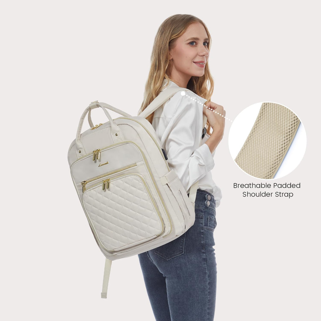 LOVEVOOK Laptop Backpack for Women, Water Resistant Travel Work Backpacks Purse College Business Teacher Nurse Computer bag with USB Charging Port