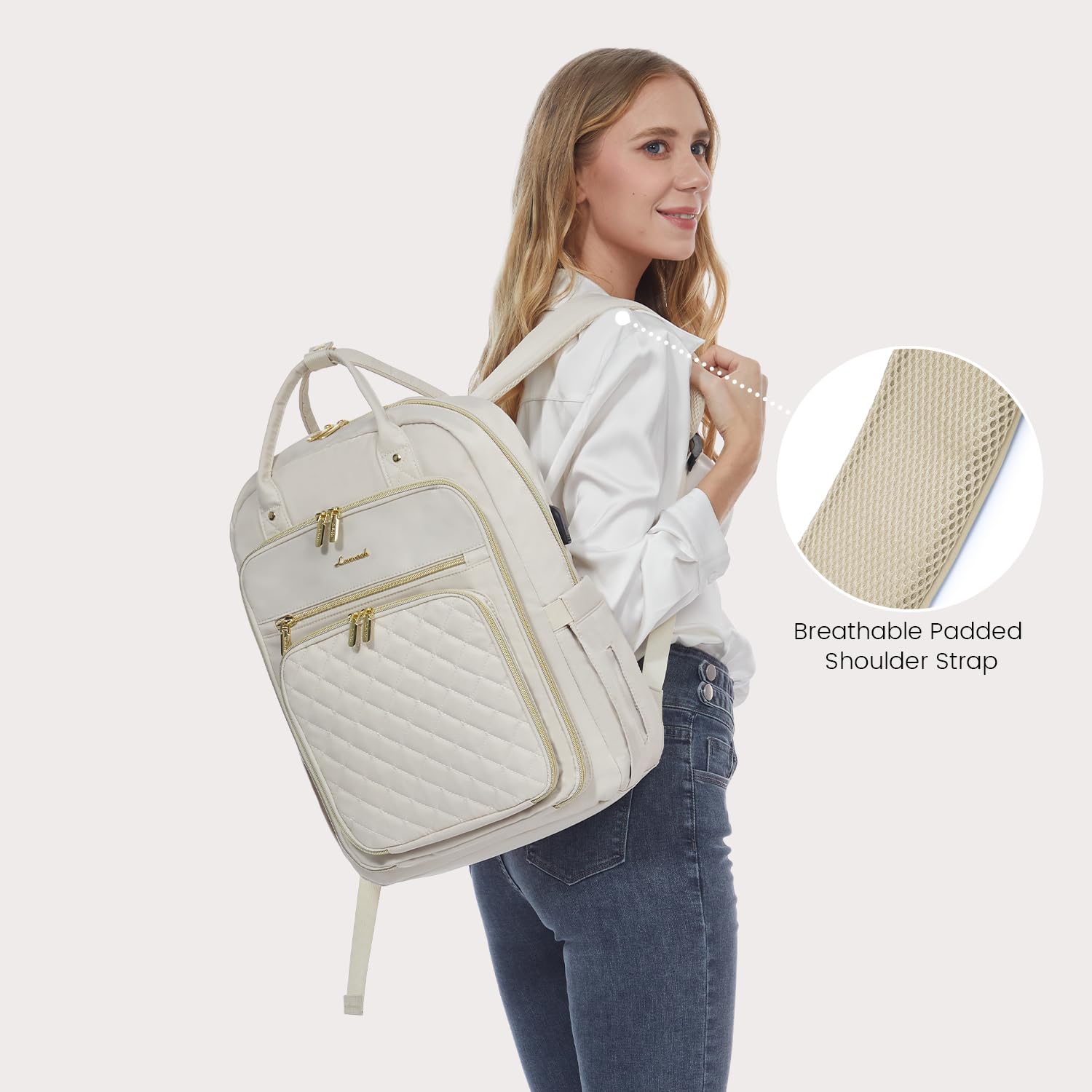 LOVEVOOK Laptop Backpack for Women, Water Resistant Travel Work Backpacks Purse College Business Teacher Nurse Computer bag with USB Charging Port
