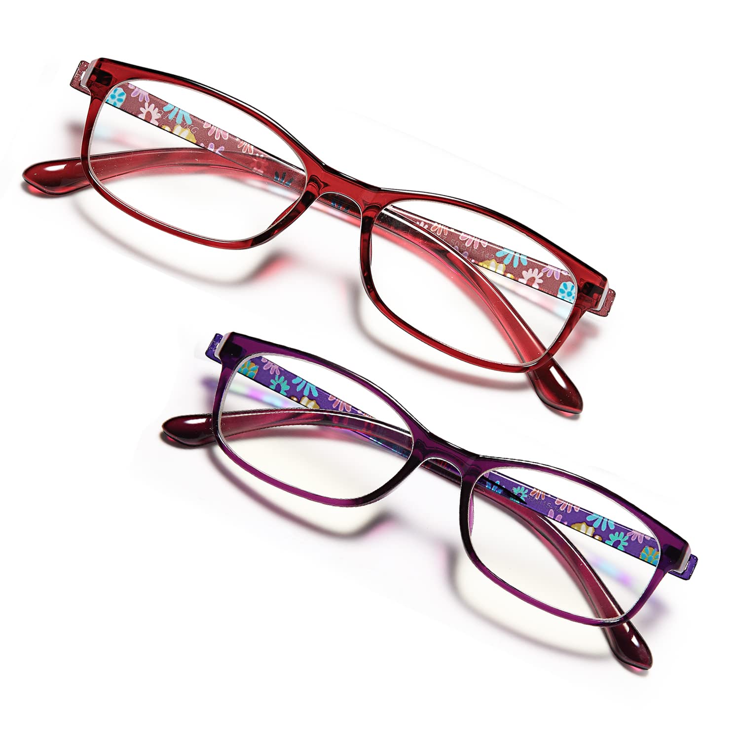 EYEURL Reading Glasses for Women Men Blue Light Blocking, 0.00 Anti Eye Strain Computer Readers, TR90 Ultra Lightweight Rectangle Frame Eyeglasses