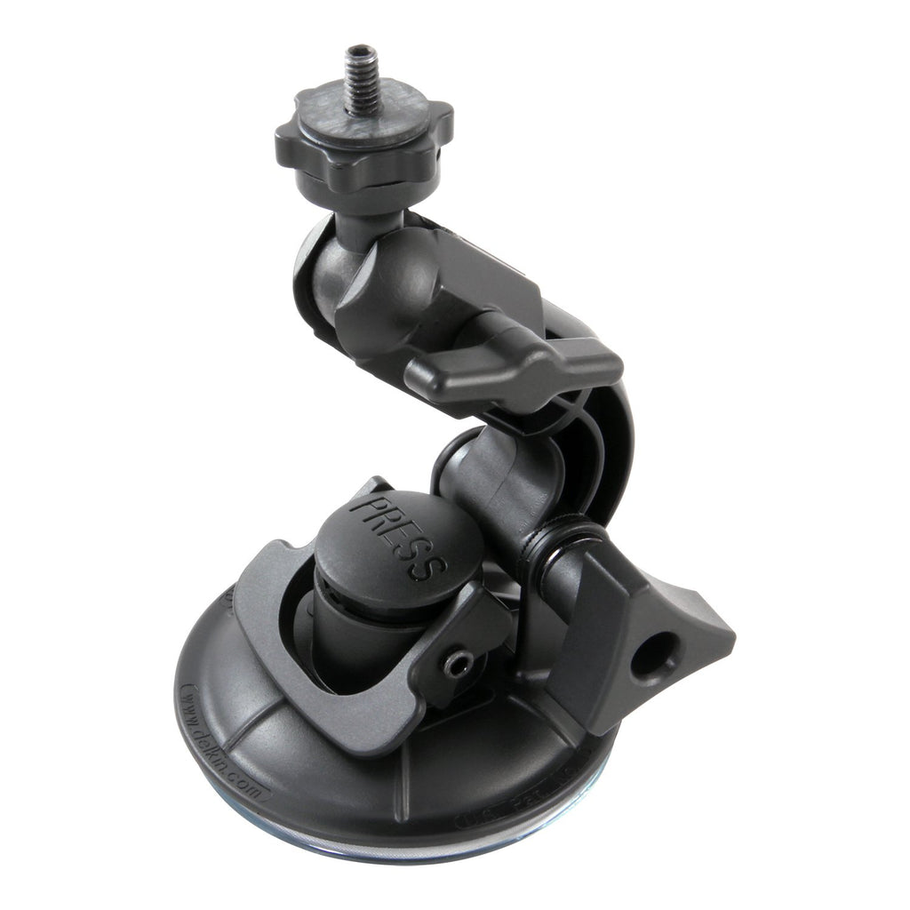 Delkin Devices Fat Gecko Mini Suction Camera Mount - Powerful Suction Cup Camera Mount for Car, Motorcycle, Desk, Window | Secure and Adjustable Action Camera Holder for Video Recording