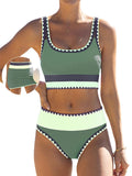 popvil High Waisted Bikini Sets for Women Tummy Control Swimsuits 3 Piece Bathing Suits Neon Swimwear with Skirt 2026