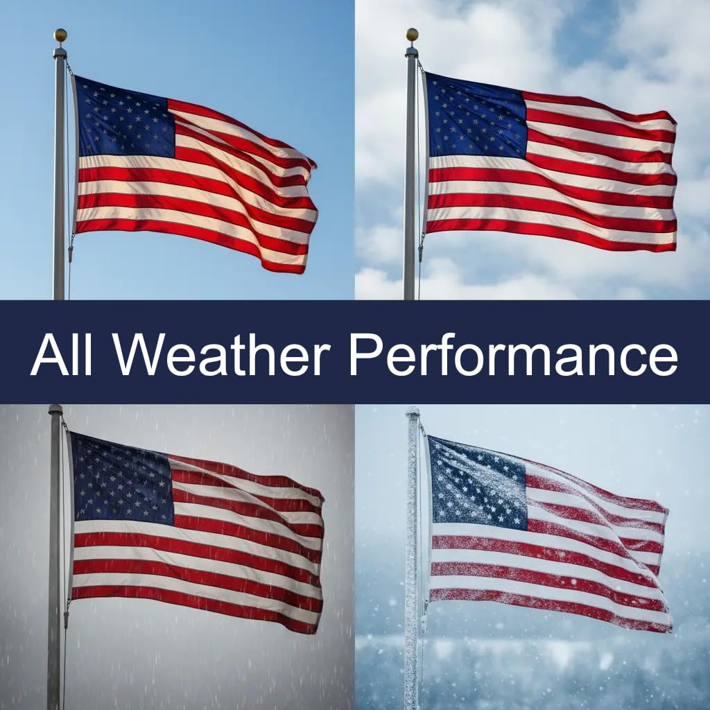 2x3 American Flags for Outside | 100% Made in USA American Flag 2x3, US Flag with Heavy Duty Nylon Built for Outdoor Home and Boat, Embroidered Stars, Sewn Stripes plus Quadruple Stitching on Fly End