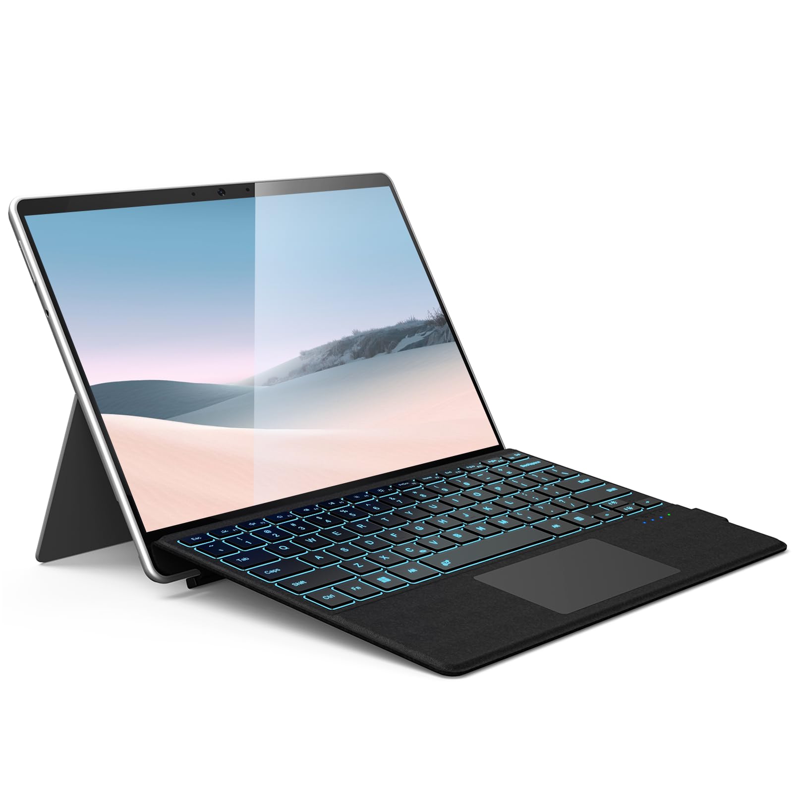 Surface Pro 12" Device Keyboard, 7 Color Backlits Bluetooth Wireless Magnetic Type-Cover for Microsoft Surface Pro 12 inch 2025, Smart Sleep/Wake Multi-Touch Trackpad, Ultra-Slim Type-C Rechargeable