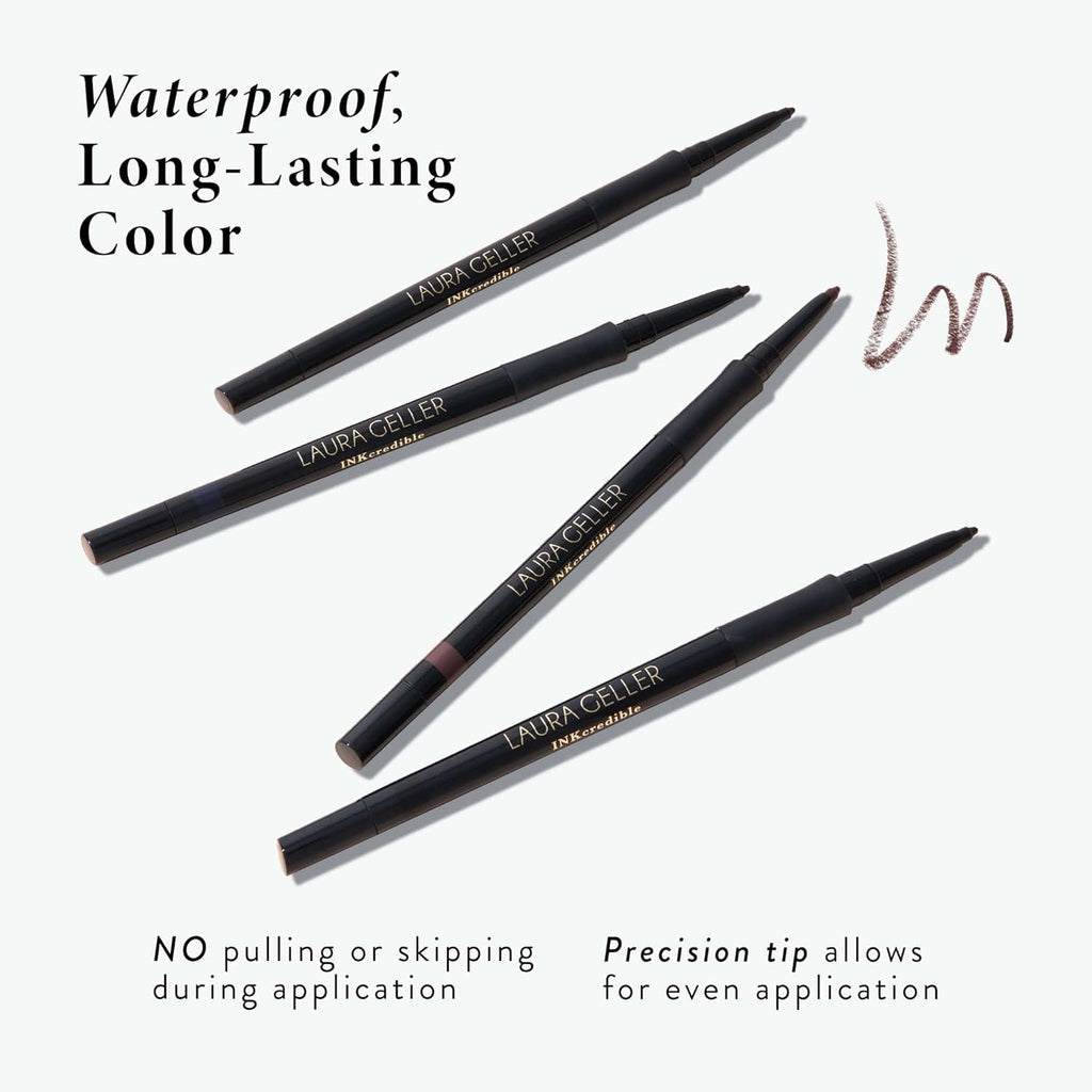 LAURA GELLER NEW YORK INKcredible Gel Eyeliner - Blackbird - Waterproof Smudge-proof Eyeliner Pencil - Built in Sharpener