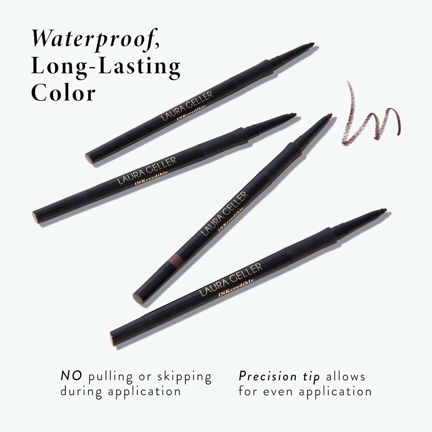 LAURA GELLER NEW YORK INKcredible Gel Eyeliner - Blackbird - Waterproof Smudge-proof Eyeliner Pencil - Built in Sharpener
