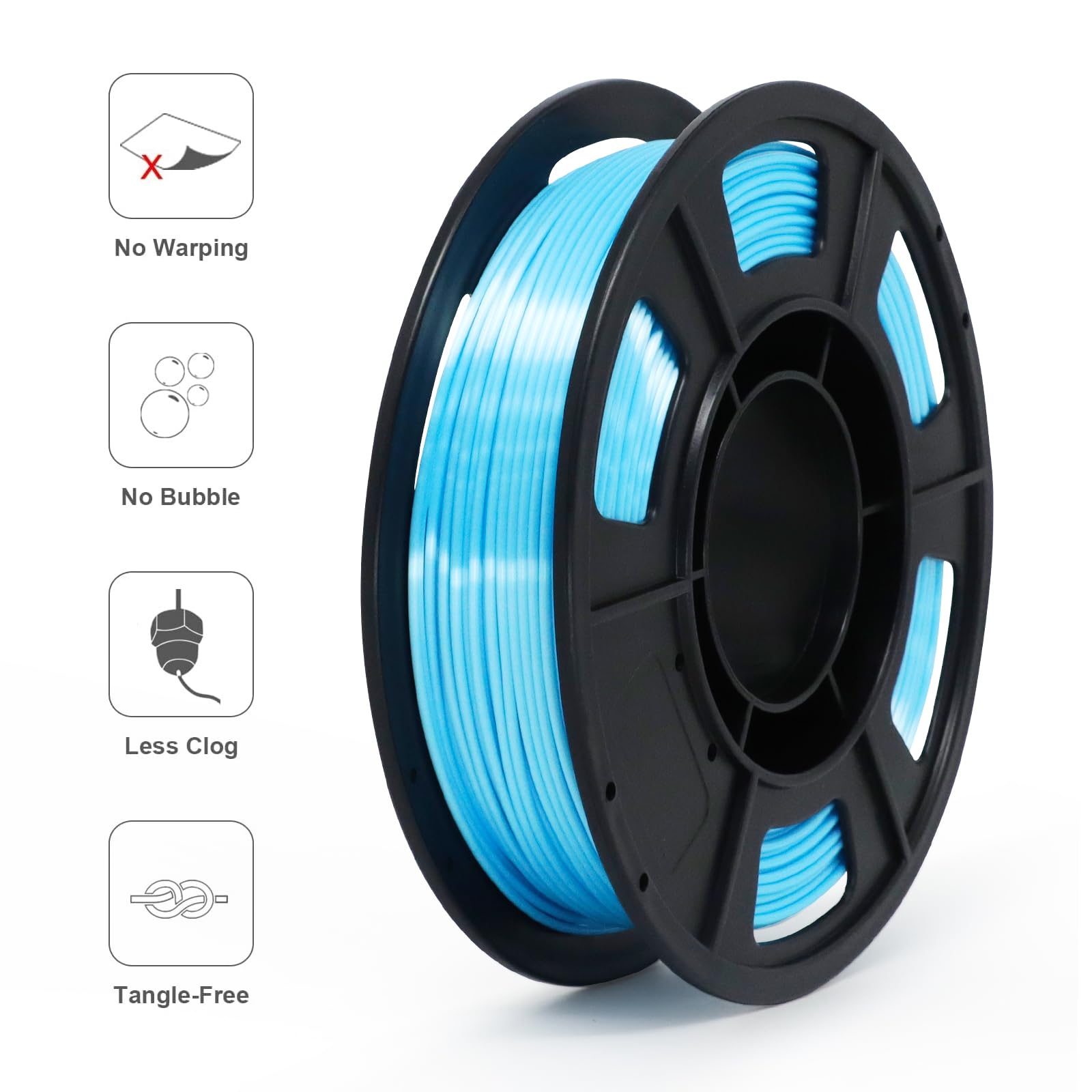 RepRapper PLA Filament, Multicolor Glitter Sample Pack, Shiny Galaxy Silk PLA1.75MM for 3D Printer, Glow in The Dark Sparkle Laser Series 3D Printer Filament, 250g*4