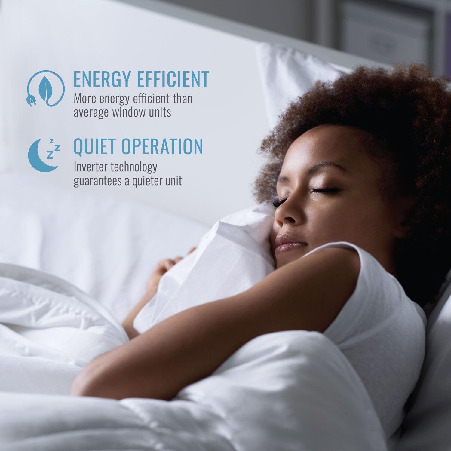 Keystone Energy Star 8,000 BTU Window Mounted Inverter Air Conditioner with Quiet, High Efficiency Operation and Remote, Window AC Unit for Apartment, Living Room, Medium Rooms up to 350-Sq.Ft.