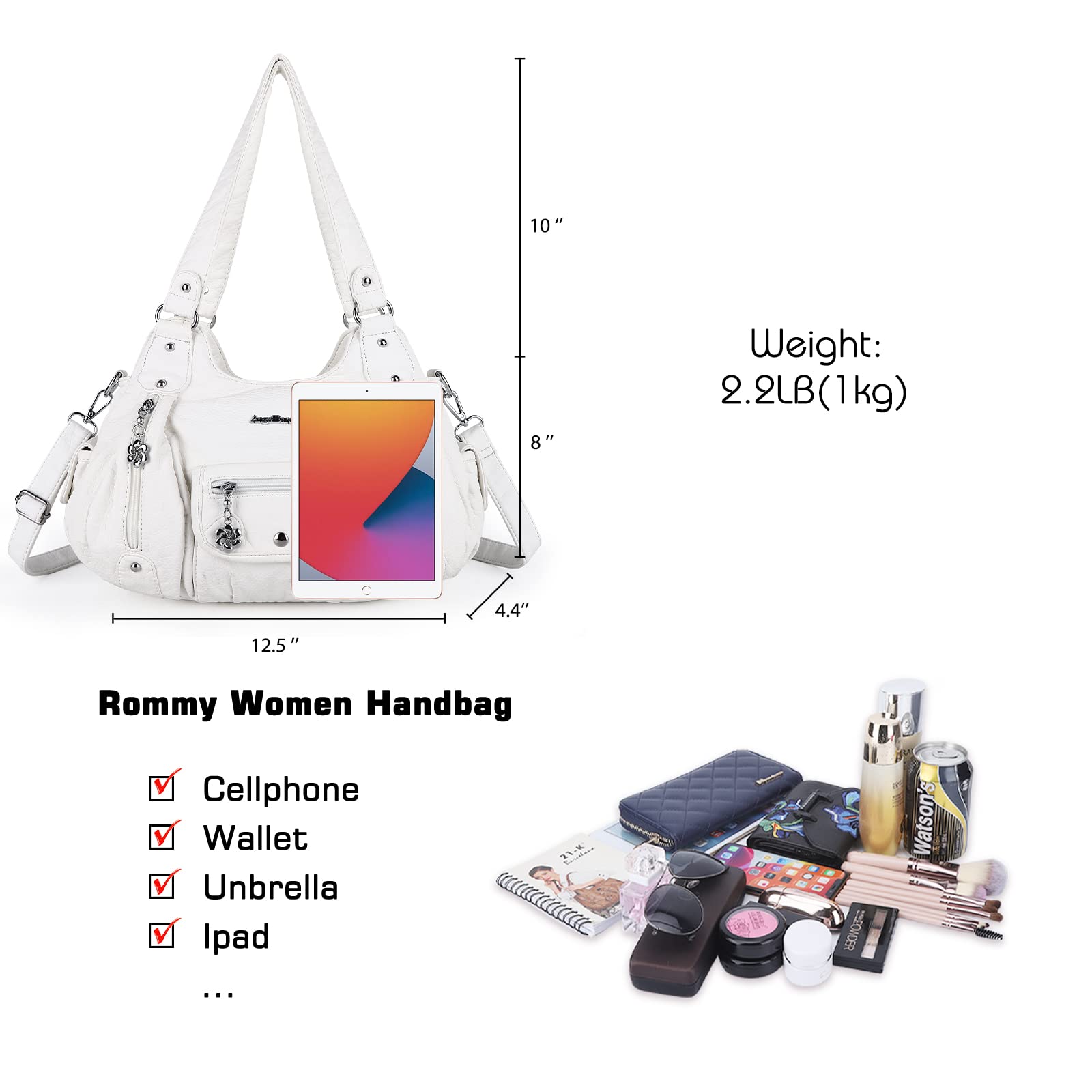 Angel Barcelo Purses for Women Soft PU Leather Shoulder Bag Crossbody Purse and Handbags