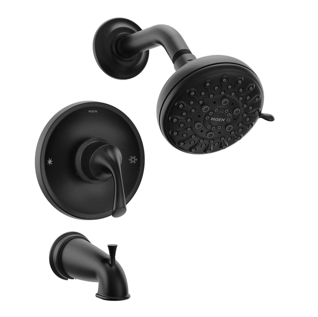 Moen 82115 Idora Single-Handle Posi-Temp Tub and Shower Faucet with Valve Included, Chrome, Pressure-Balancing Shower System with Showerhead and IPS Tub Spout