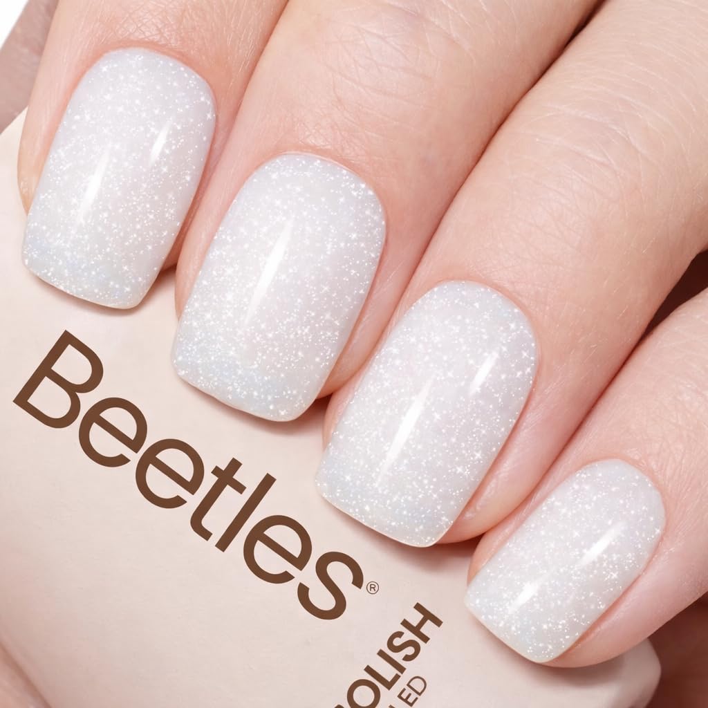 Beetles Star Cascade Silver Cat Eye Gel Nail Polish - 15ML Christmas Silver Glitter Cat Eye Gel Polish with Magnet Soak Off UV Velvet Nail Polish Salon DIY Manicure Winter Gift for Women