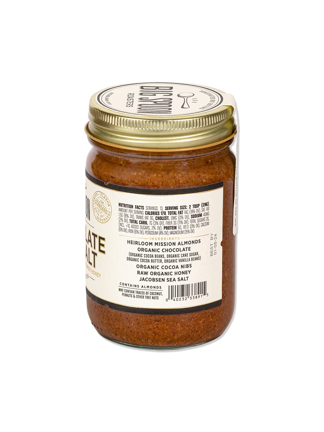 Big Spoon Roasters Carrot Cake Almond Butter With Sea Salt - Keto Friendly, Low Sugar Almond Butter - Crunchy & Bee-Friendly Almonds - Gourmet, Vegan Almond Nut Butter - 13 Ounces