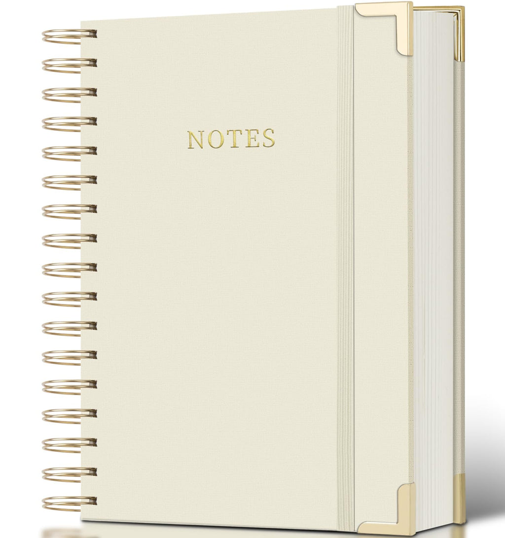 Spiral Notebook Journal, 328 Pages Linen Hardcover College Ruled Notebook, Lined Thick Journals for Women Men, A4 Thick Spiral Journal for Writing, 100GSM Paper, Cute Notebooks for Work School