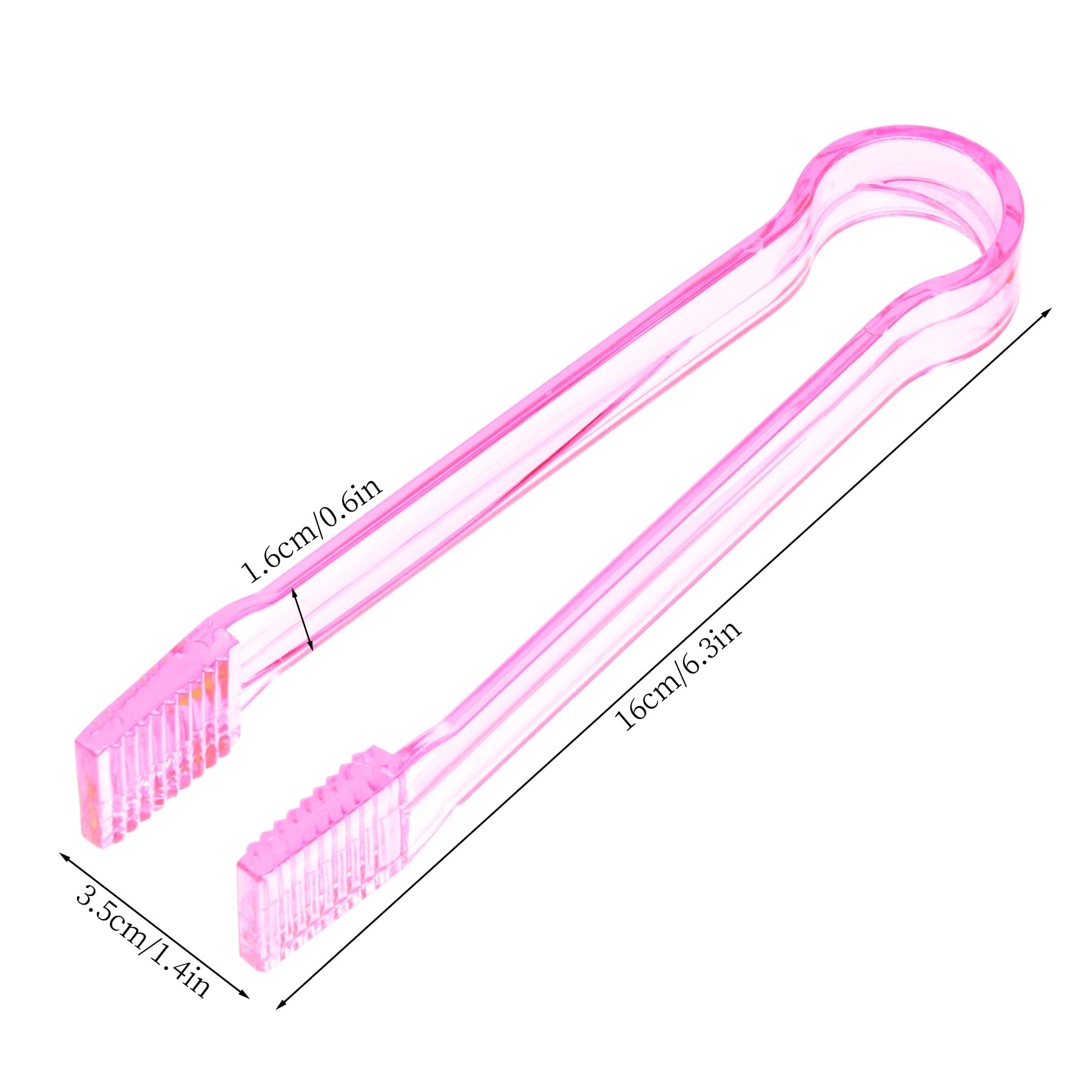 10 Pcs Plastic Buffet Serving Tongs, Clear Kitchen Tongs Mini Serving Utensil Tongs for Food Ice Salad Buffet Barbecue Cookies, 6.3 Inches