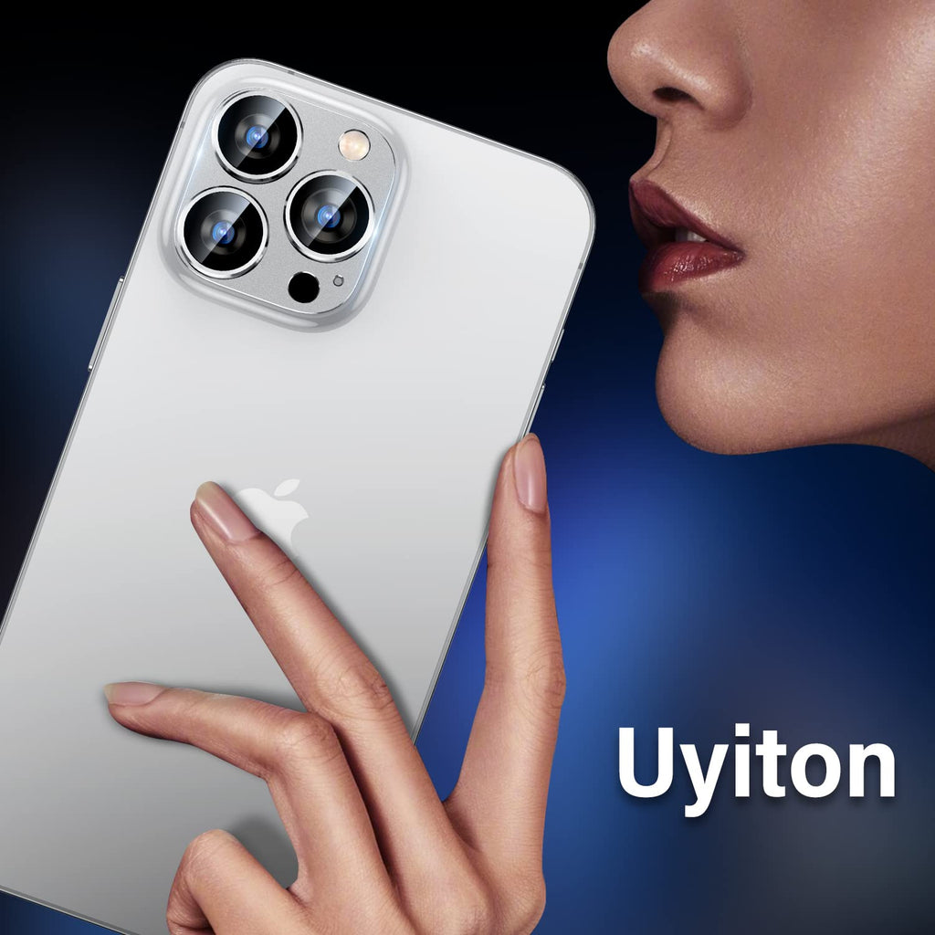 Uyiton Compatible with iPhone 17 Camera Lens Protector - [Not Easy to Break][Strong Adsorption][Case-Friendly] Metal Tempered Glass Rear Camera Screen Cover - Black