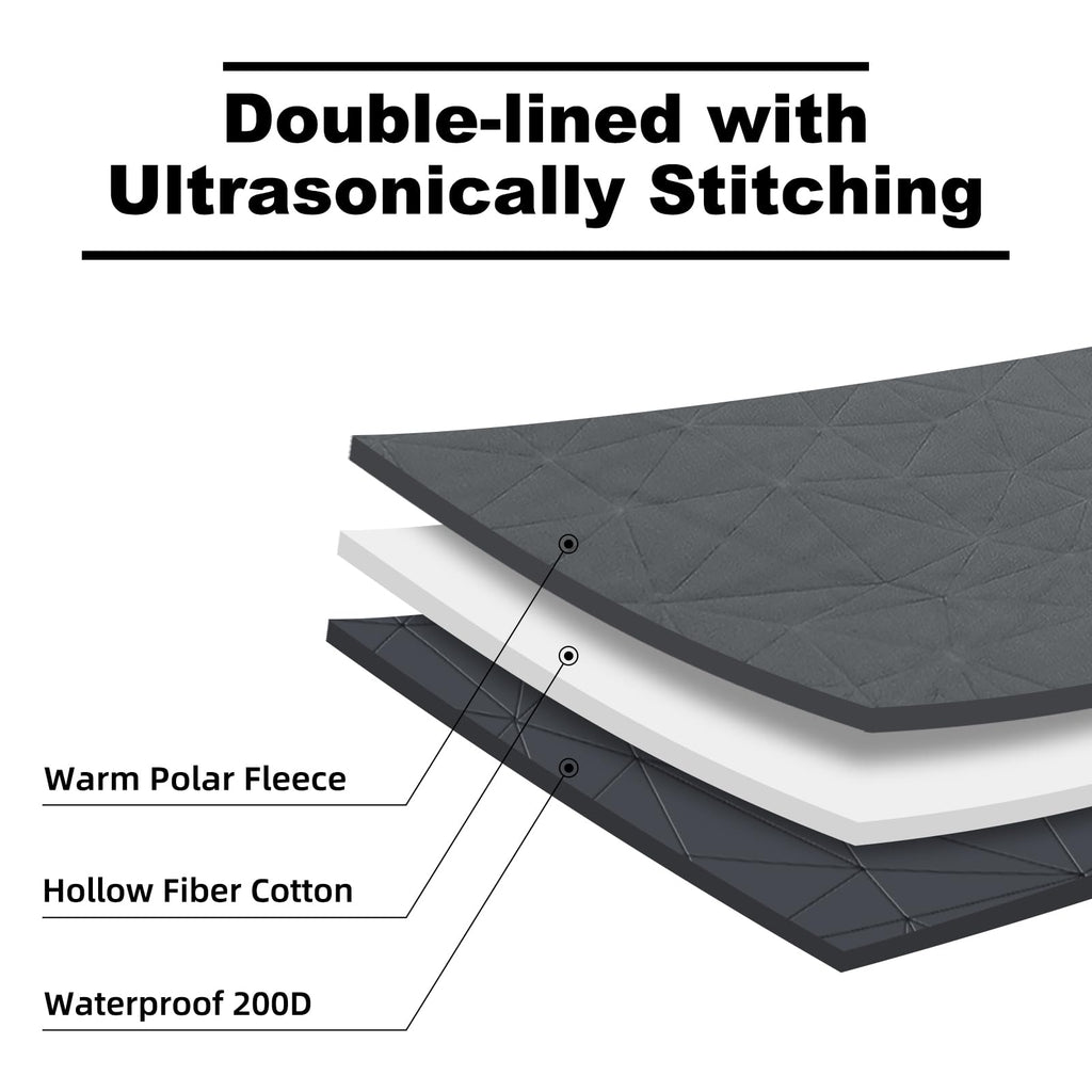 Large Outdoor Waterproof Blanket Extra Thick Fleece Stadium Blanket for Camping, Car, Pet, Picnics - Windproof, Wearable, Machine Washable 80" x 58" (Black Check)