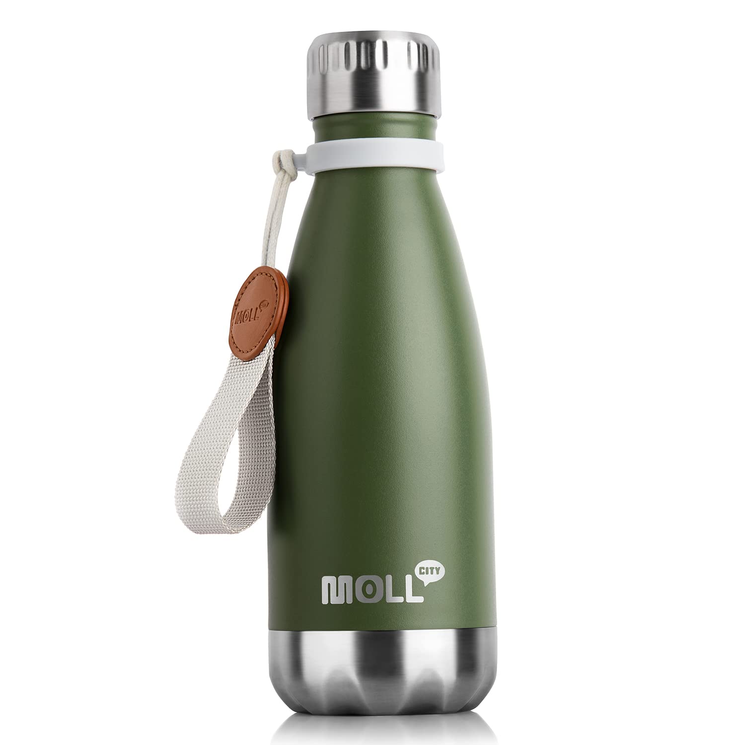 9 oz Water Bottle for Kids-Small Stainless Steel Water Bottle for School Vacuum Insulated Metal Leak Proof Cola Shape Water Flask for Boys Girls(Baby Blue)
