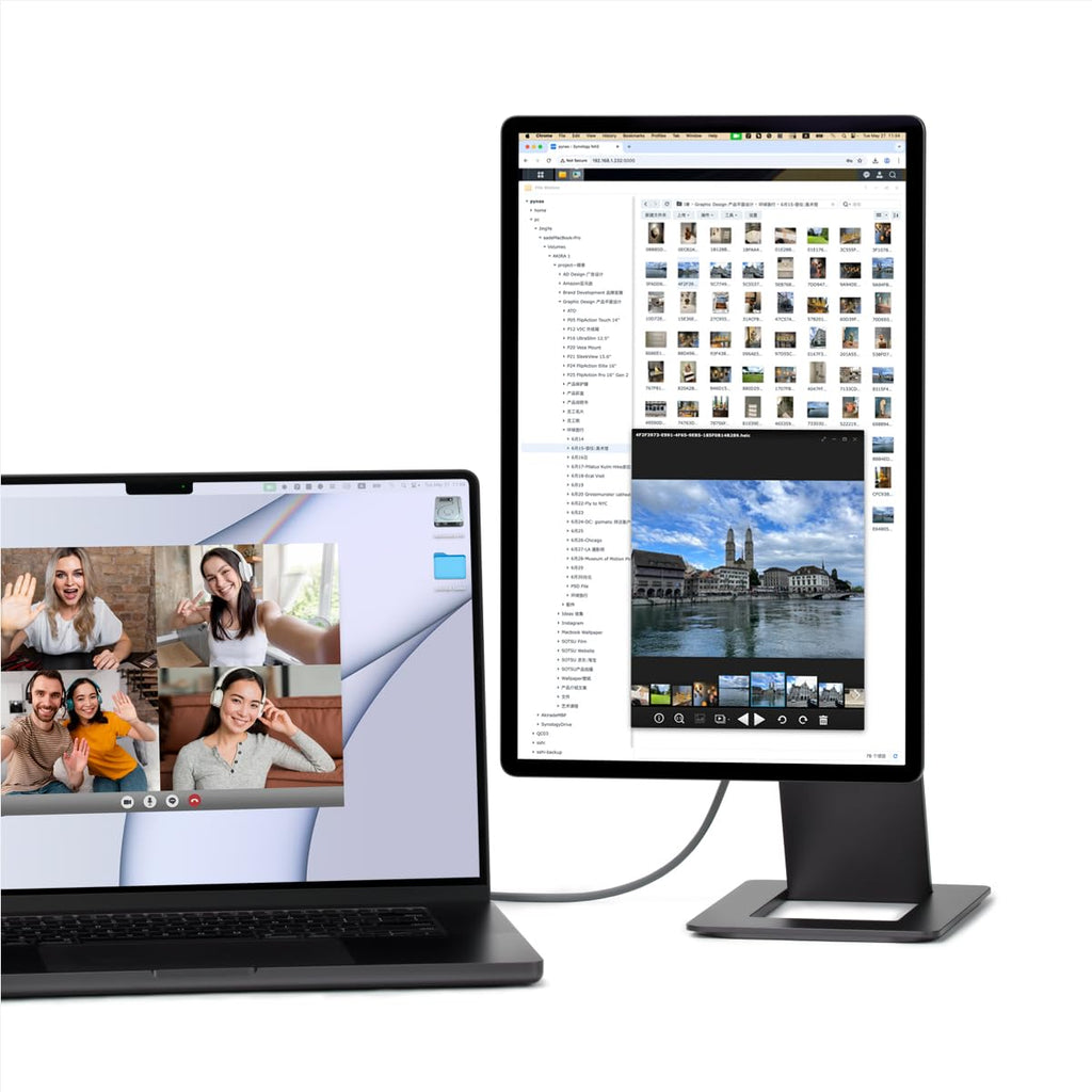 SOTSU FlipAction Pro 16" Gen2 Premium Portable Monitor | Super Compact | Pivot Rotate | 2560x1600 DCI P3 | 120Hz | 400 Nits | Full Metal CNC | Perfect Match for Mac and Windows (Metallic Gray)