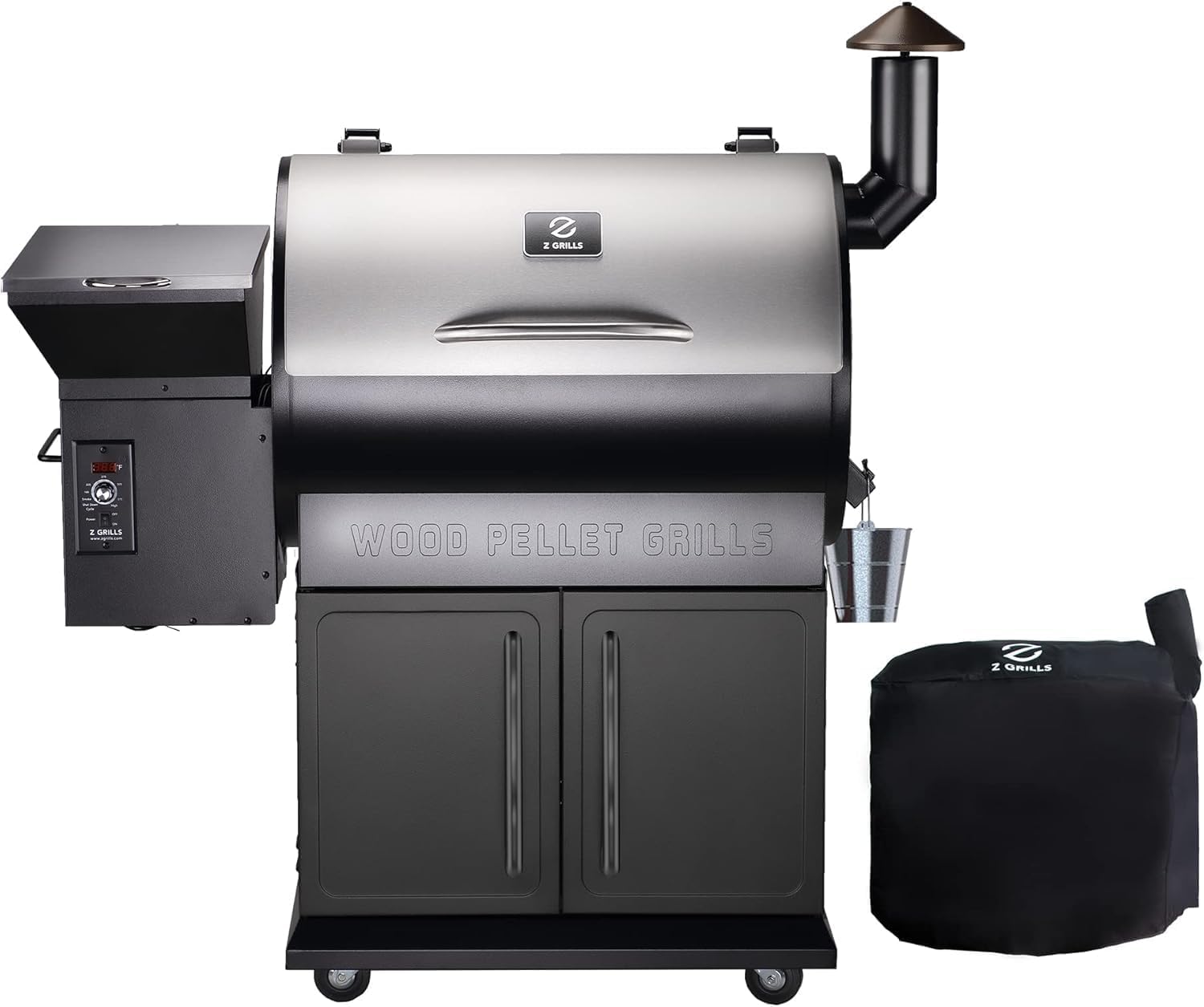 Z GRILLS ZPG-200APro Portable Tabletop Wood Pellet Grill and Smoker, Digital Control, 8 in 1 BBQ Grill for Outdoor Kitchen, Backyard, 202 Sq Inches of Cooking (Black)
