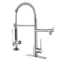 GIMILI Black and Gold Kitchen Faucet with Pull Down Sprayer Single Handle High Pressure Kitchen Sink Faucet Commercial Double-Headed Stainless Steel Kitchen Faucets