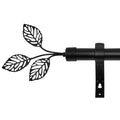 RYB HOME Small Curtain Rod 28 to 48 Inch Adjustable Telescoping Blackout Decorative Drape Rod with Leaf Finial for Cafe Kitchen Kids Bedroom Bathroom Shower Living, Antique Brass, 1 Inch Diameter