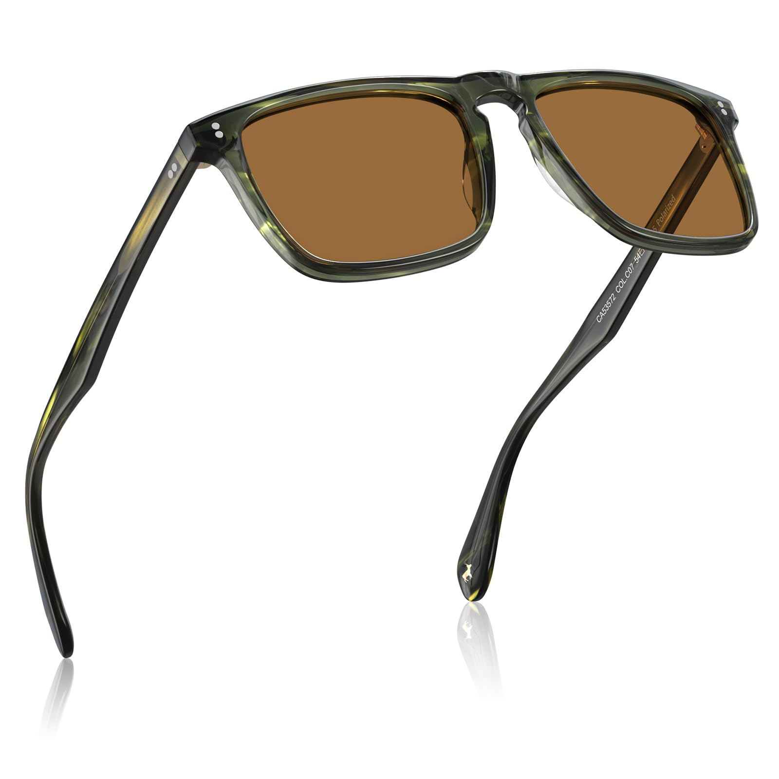 CARFIA Retro Polarized Sunglasses for Men UV Protection Hand-crafted Acetate Frame Fashion Cool Sun Glasses CA53572