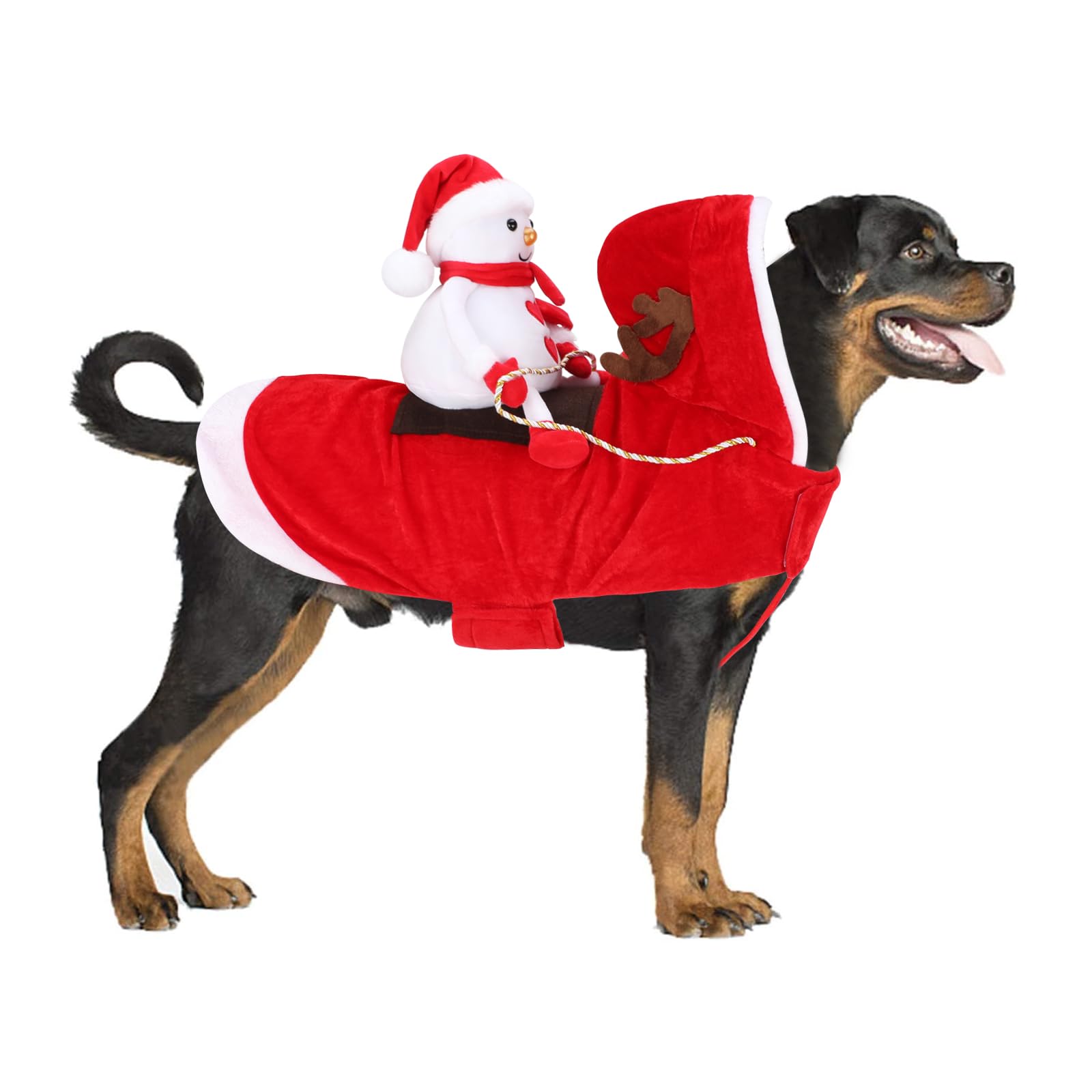 BWOGUE Santa Dog Costume Christmas Pet Clothes Santa Claus Riding Pet Cosplay Costumes Party Dressing up Dogs Cats Outfit for Small Medium Large Dogs Cats