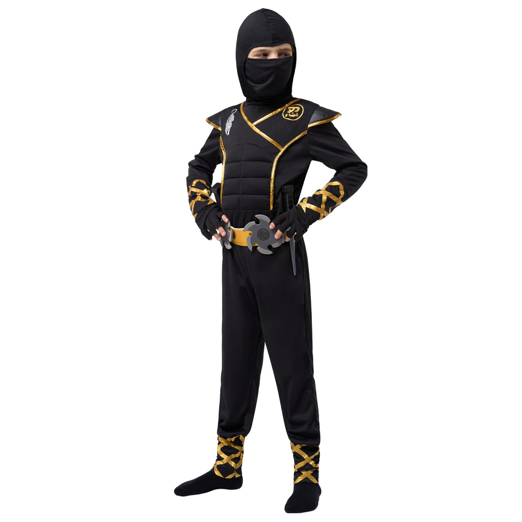 Spooktacular Creations Halloween Ninja Costume, Ninja Outfit Set for Kids, Halloween Costumes for Boys Dress Up Party