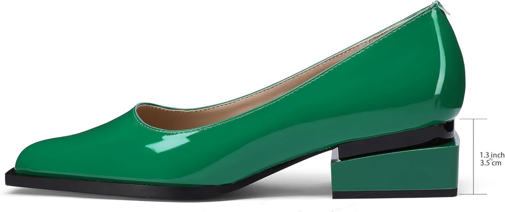 LingxiaUne Dress Shoes for Women, Comfortable Dressy Flats, Womens Chunky Heel Pumps with Arch Support and Pointed Toe