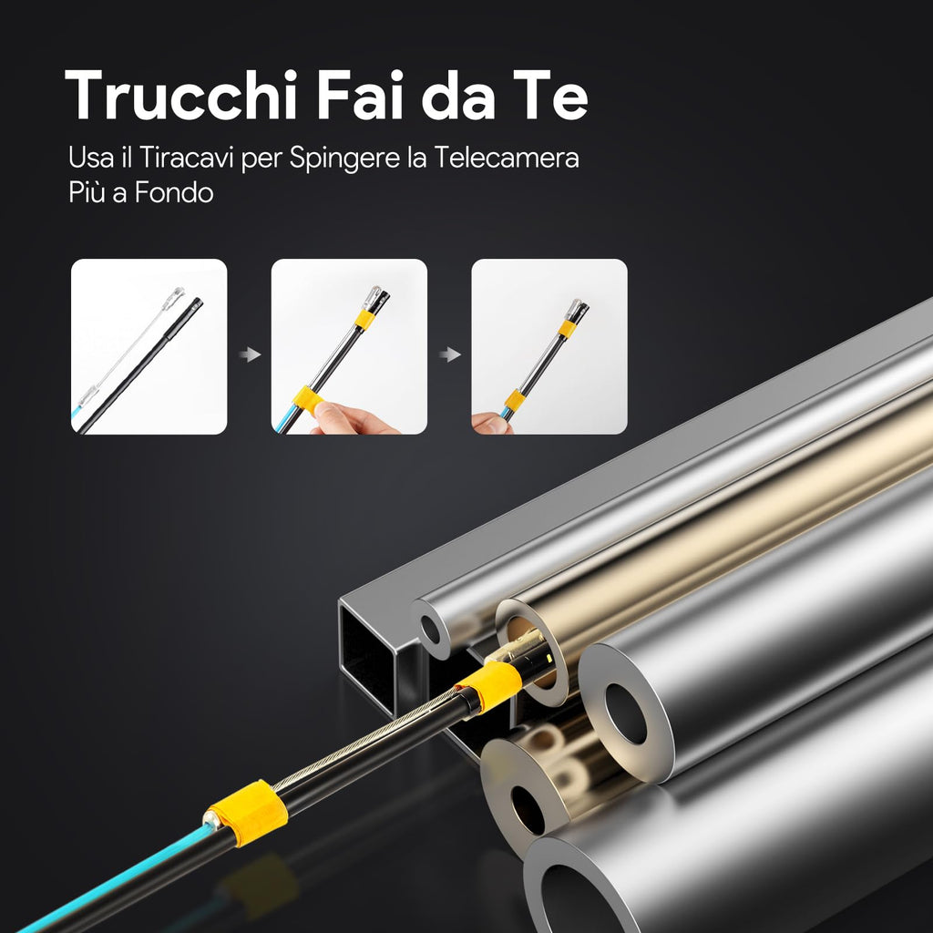 50FT Triple Lens Sewer Camera, DEPSTECH Borescope with 5" IPS Screen, 1080P Endoscope with Light, Flexible Snake Inspection for Wall, Plumbing, Automotive Engine Inspect