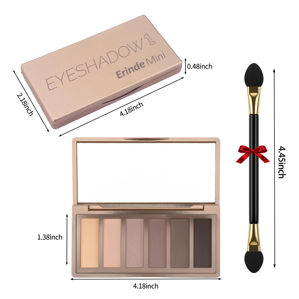 Erinde 10 Colors Eyeshadow Palette Makeup - Matte Shimmer Glitter Eye Shadow Korean Makeup, Ultra-Blendable, High Pigmented, Natural-Looking, Peach Brown Eyeshadow Pallet with Brush, Peach Color