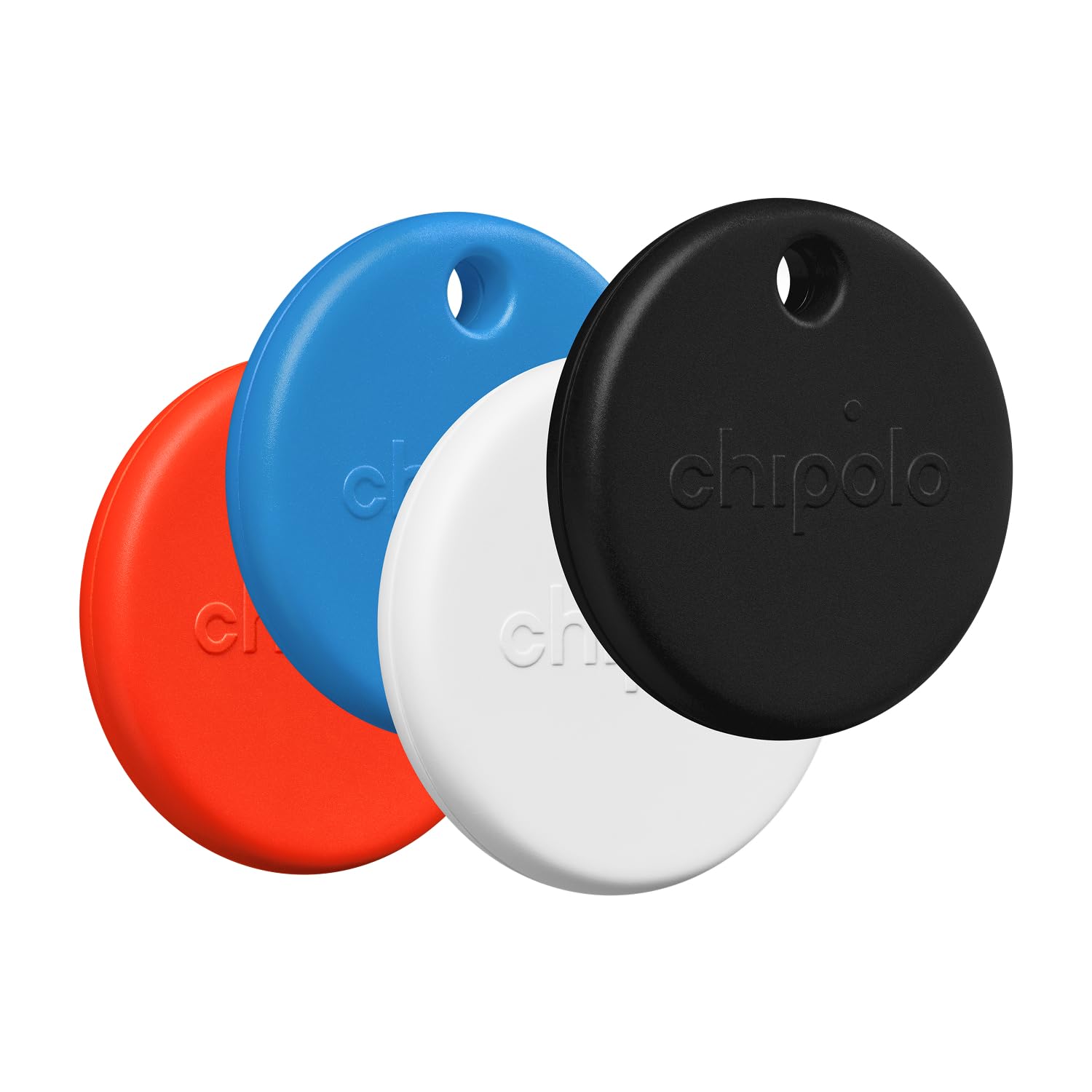 Chipolo POP Tracking Tag - Colorful, Compatible, Loud Bluetooth Tracker with Call Your Phone & Out of Range Alerts, Works with Apple Find My or Find Hub on Android - 4 Pack (Standard Mix)