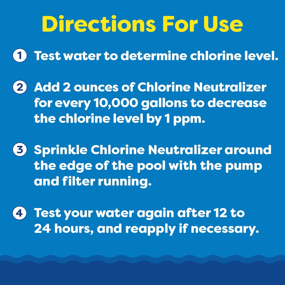 In The Swim Chlorine Neutralizer for Swimming Pools - Quickly Reduces Chlorine Sanitizer Levels - 90% Sodium Thiosulfate - 2.25 Pounds