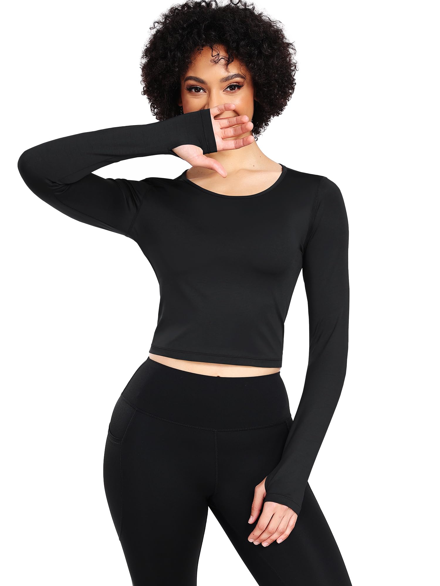 CADMUS Women's Dry Fit Crop Top Yoga Short Sleeve Shirts Crew Neck Athletic Running Tee 3 Pieces