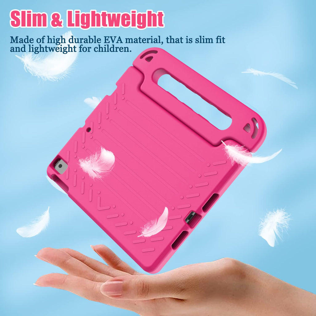 AVAWO Kids Case for iPad 10.2" 9th & 8th & 7th Generation, iPad 10.2 2021/2020/2019 Case with Built-in Screen Protector, Light Weight Shock Proof Handle Stand Friendly Cover for iPad 10.2" - Black