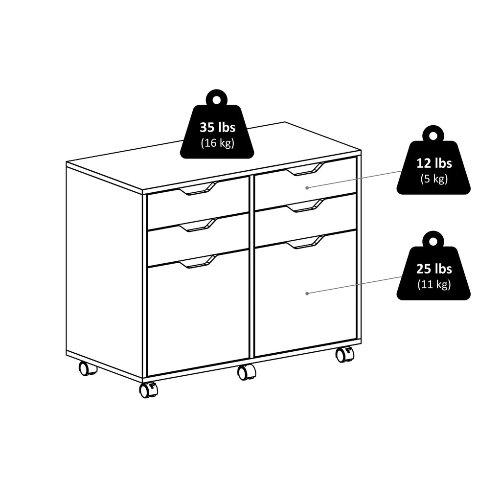 Winsome Halifax Mobile Storage Cabinet with Doors & Drawers, Stylish & Functional Home Storage Cabinet for Filing, Kitchen Organization, Moveable Furniture for Office, Dorms, Apartments