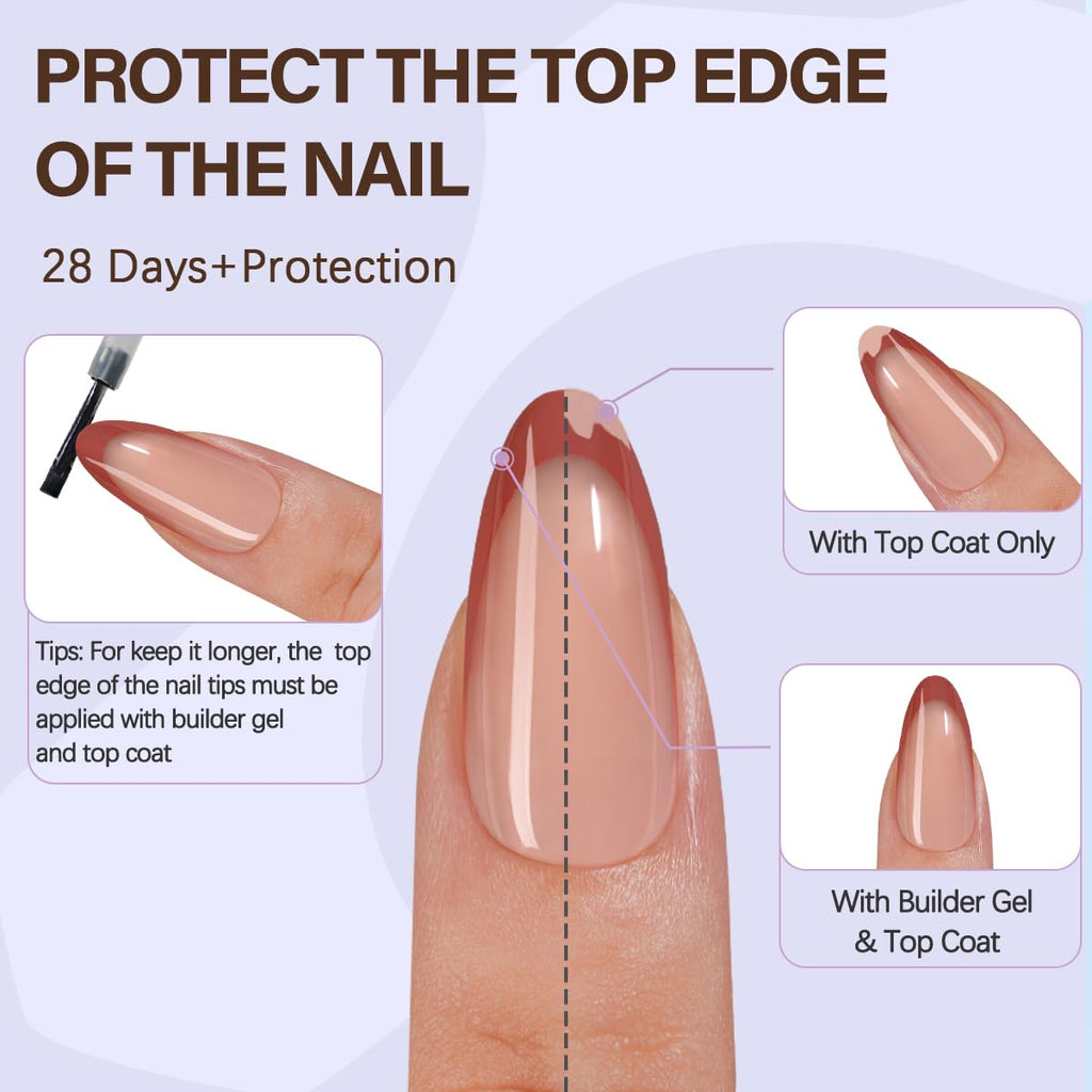 Misssix XBASICTIPS French Tip Press On Nails, 300Pcs French Gel Nail Tips Long Square, Soft Gel Pre-shaped No Need to File 3 in 1 Tips, Fake Nails for Nail Art DIY Extension Designs 15 Sizes