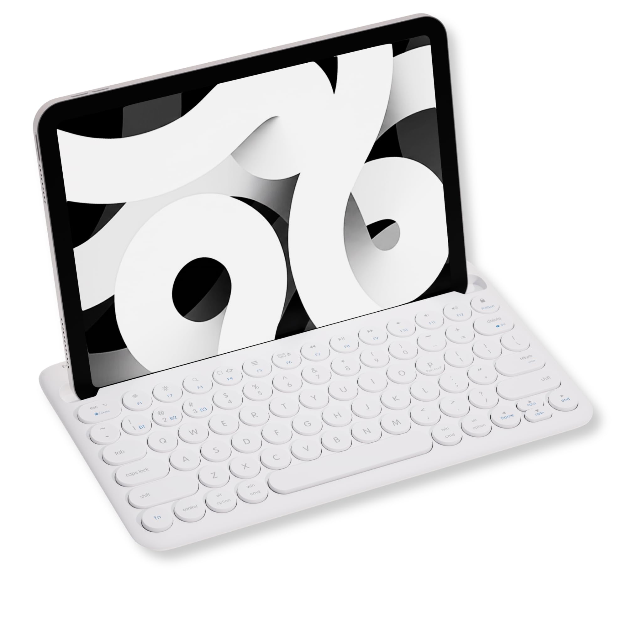 Macally Bluetooth Keyboard for Tablet | Wireless Keyboard for iPad mini/Air/Mini, iPhone (Multi-Device, Built-in Stand, Rechargeable) Easy to Use and Cute Portable