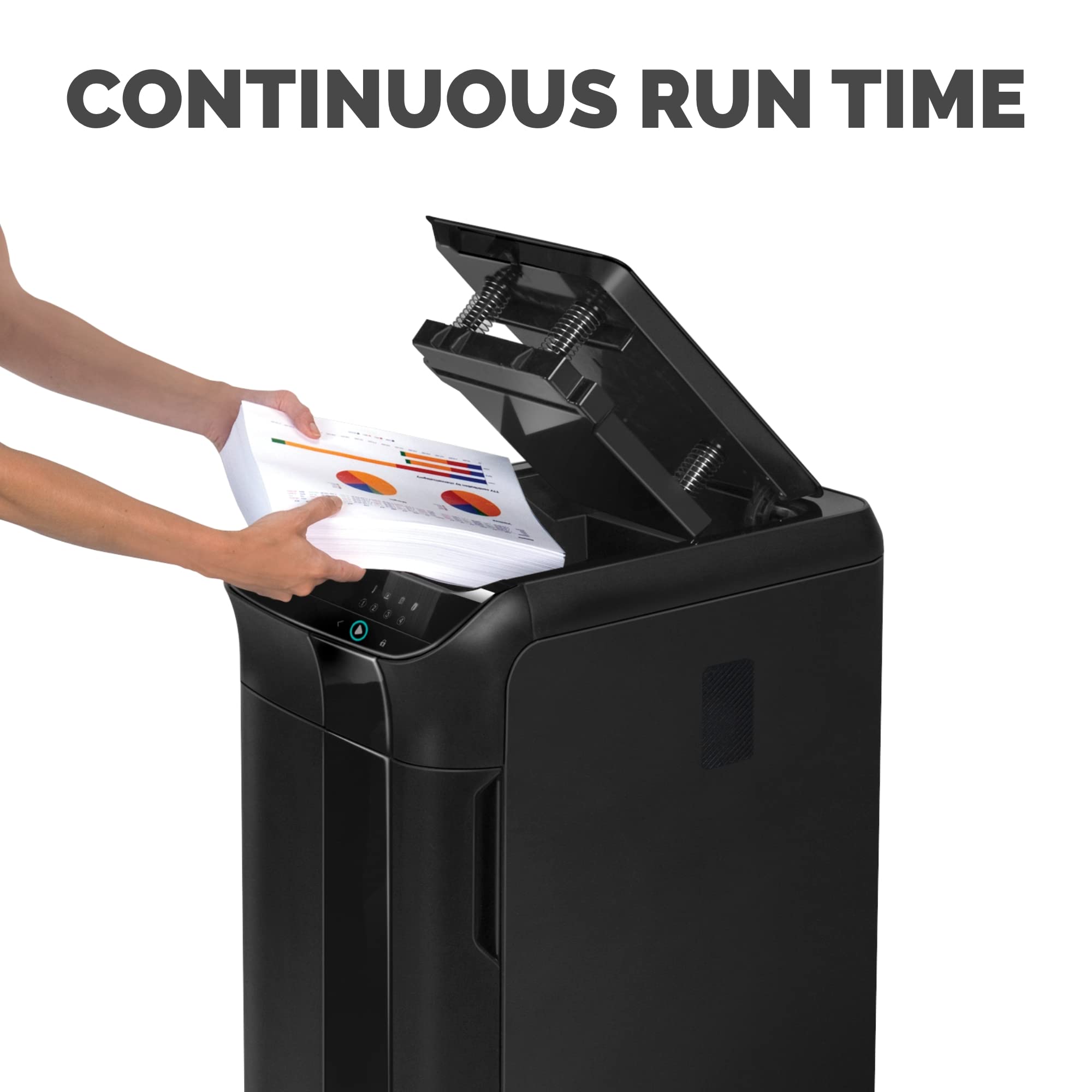 Fellowes AutoMax Micro-Cut 100M Commercial Office Auto Feed 2-in-1 Paper Shredder with 100-Sheet Capacity, Black