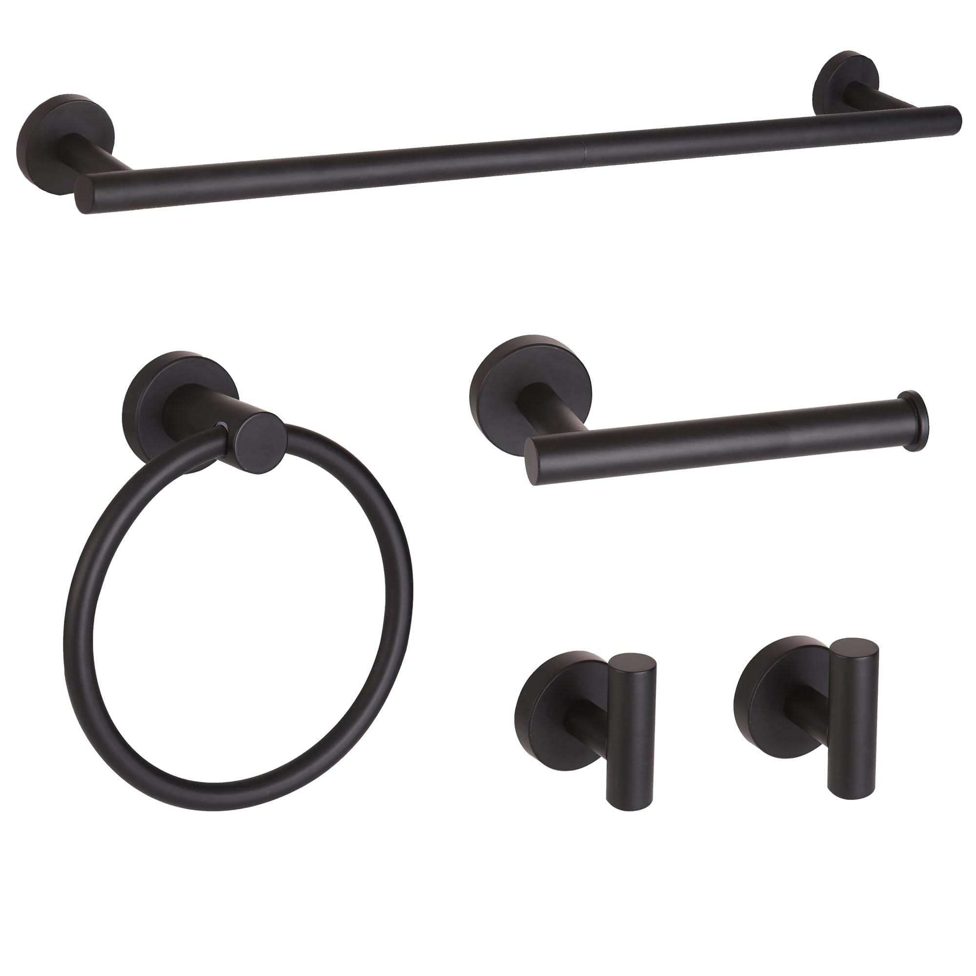 Brushed Gold Bathroom Hardware Accessories Set 5 Piece, Stainless Steel Bath Towel Bar Set 24 Inch,Toilet Paper Holder,Towel Ring Holder,Towel Rack Set,Gold Bathroom Accessories Kit
