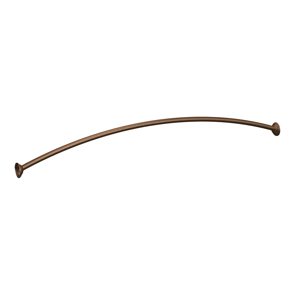 Moen Brushed Gold 54 to 72-Inch Adjustable Single Curved Shower Rod, Wall Mounted Permanent Curtain Bar for Bathroom, CSR2160BG